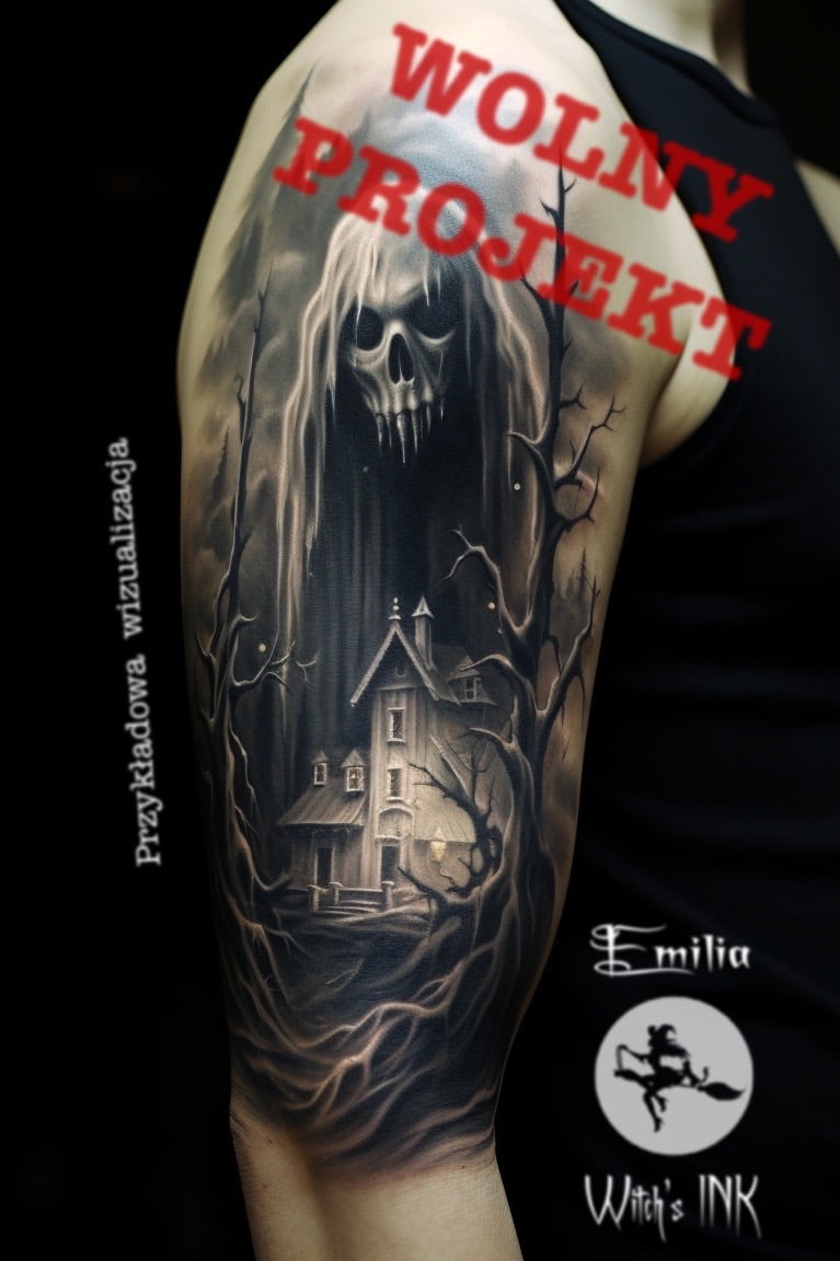em999 terrifying images of scary ghost tattoos in the style of fb9e3f21 975c 432b a648 fb403af98ad2