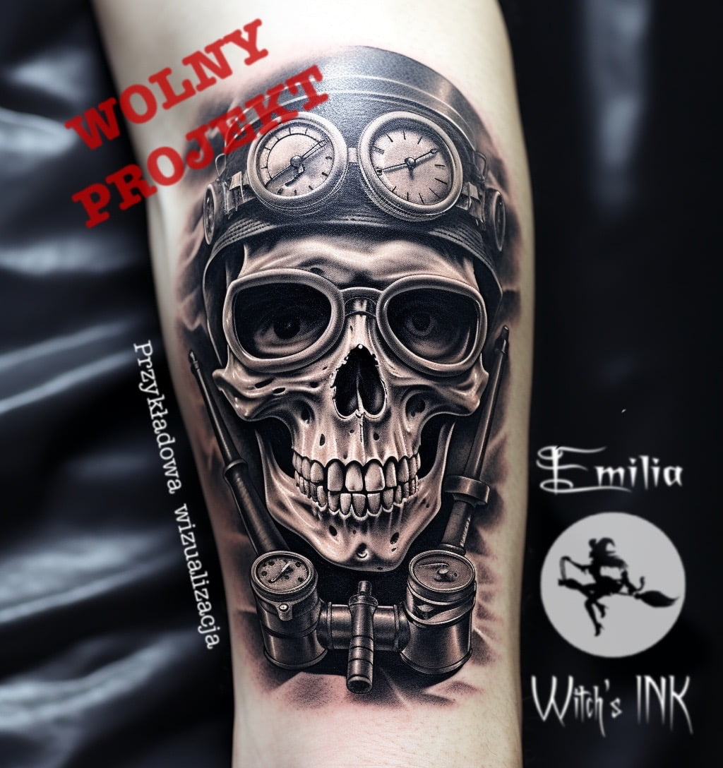 Projekt tatuażu czaszka