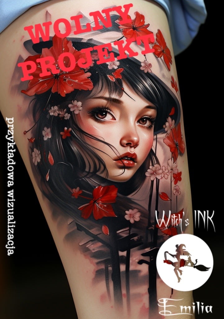 Projekt tatuażu gejsza