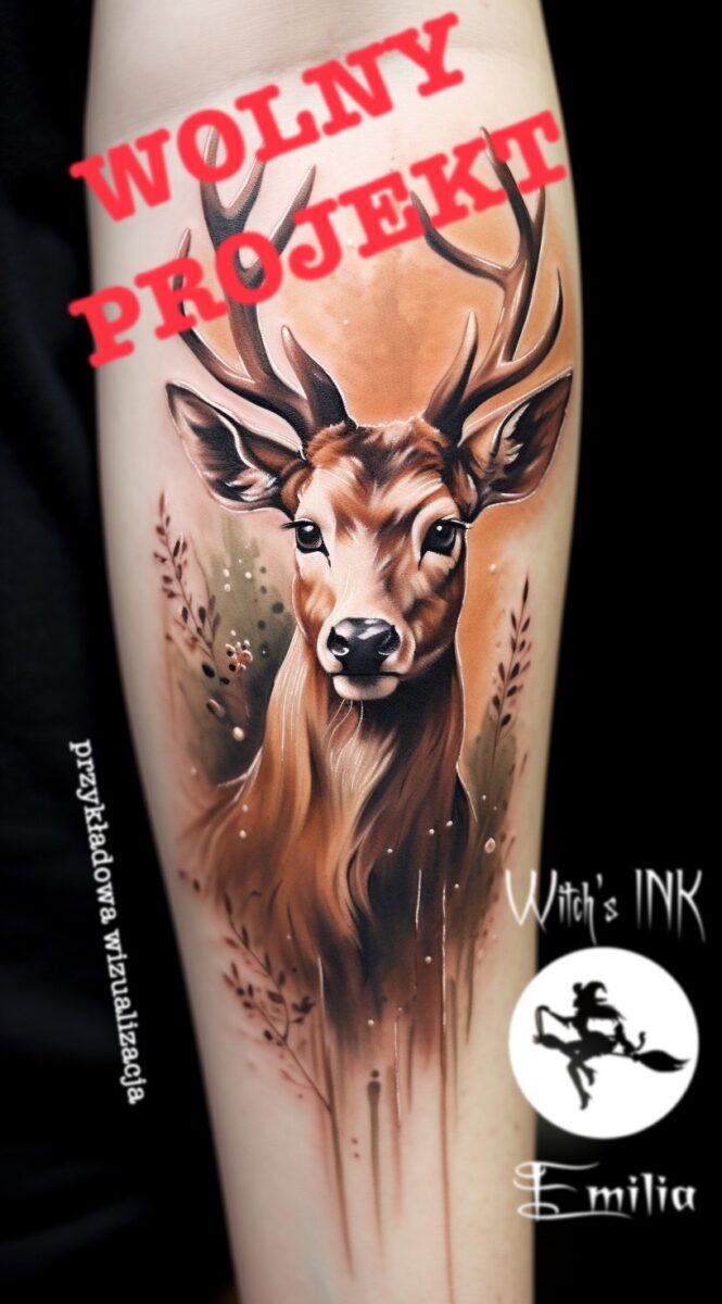 Projekt tatuażu jeleń(1)