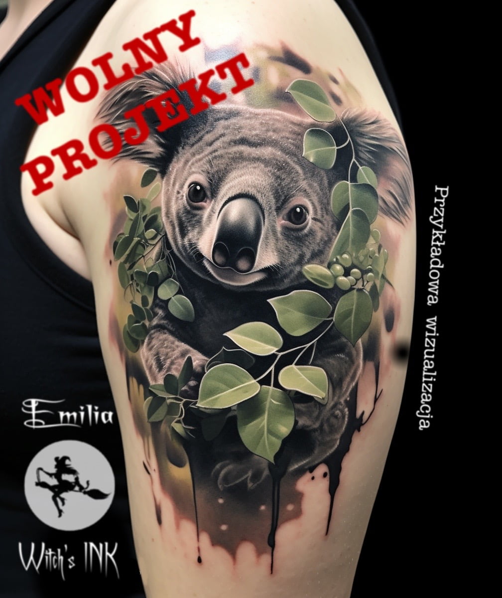 Projekt tatuażu koala