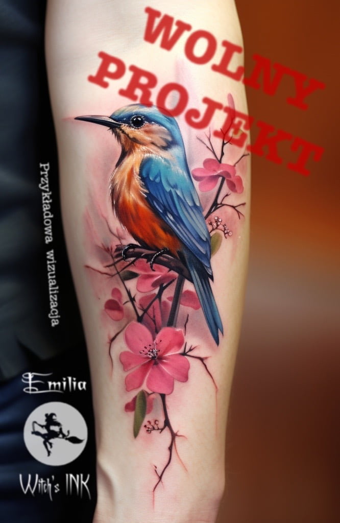 Projekt tatuażu koliber