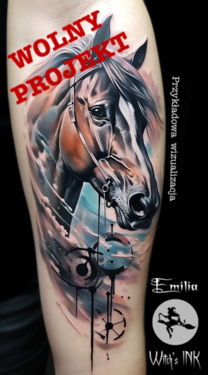 Projekt tatuażu koń