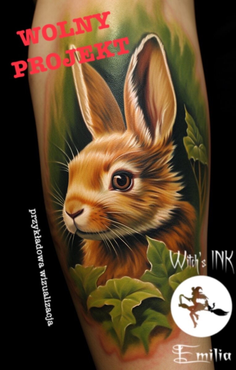 Projekt tatuażu królik