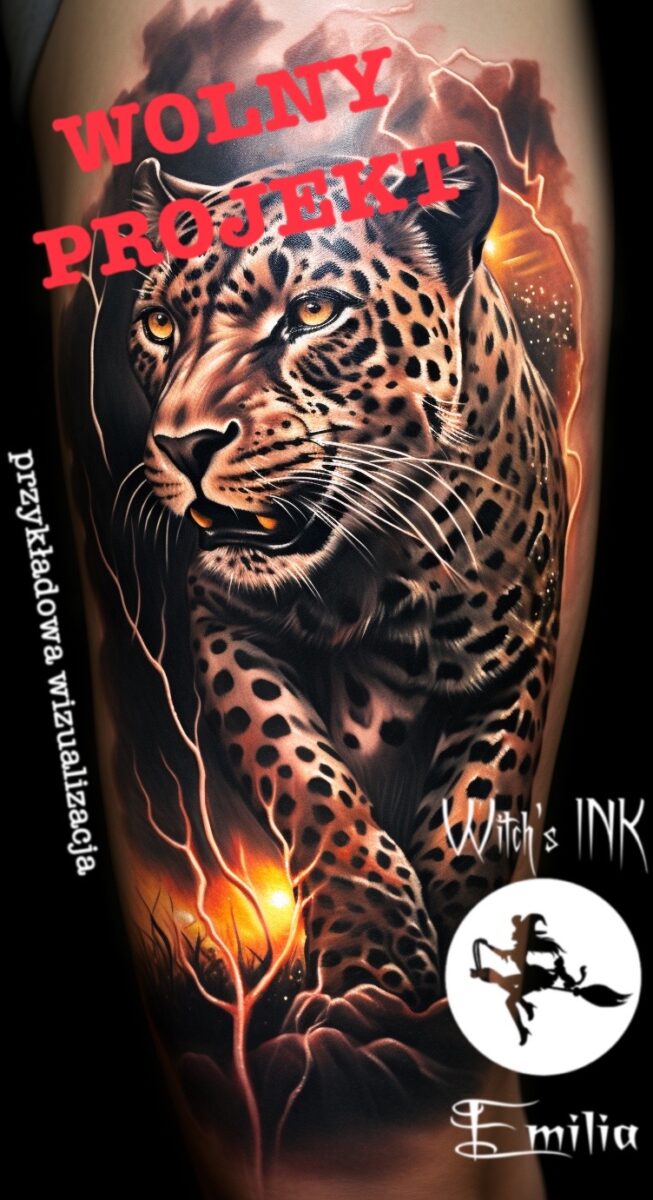 Projekt tatuażu lampart(3)