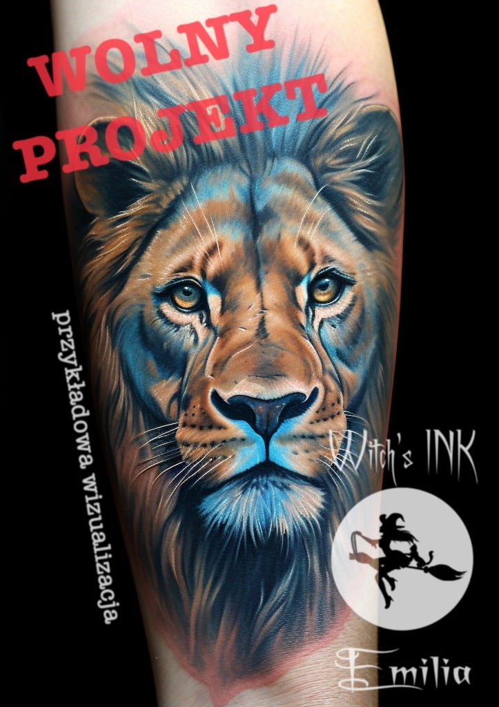 Projekt tatuażu lew(18)