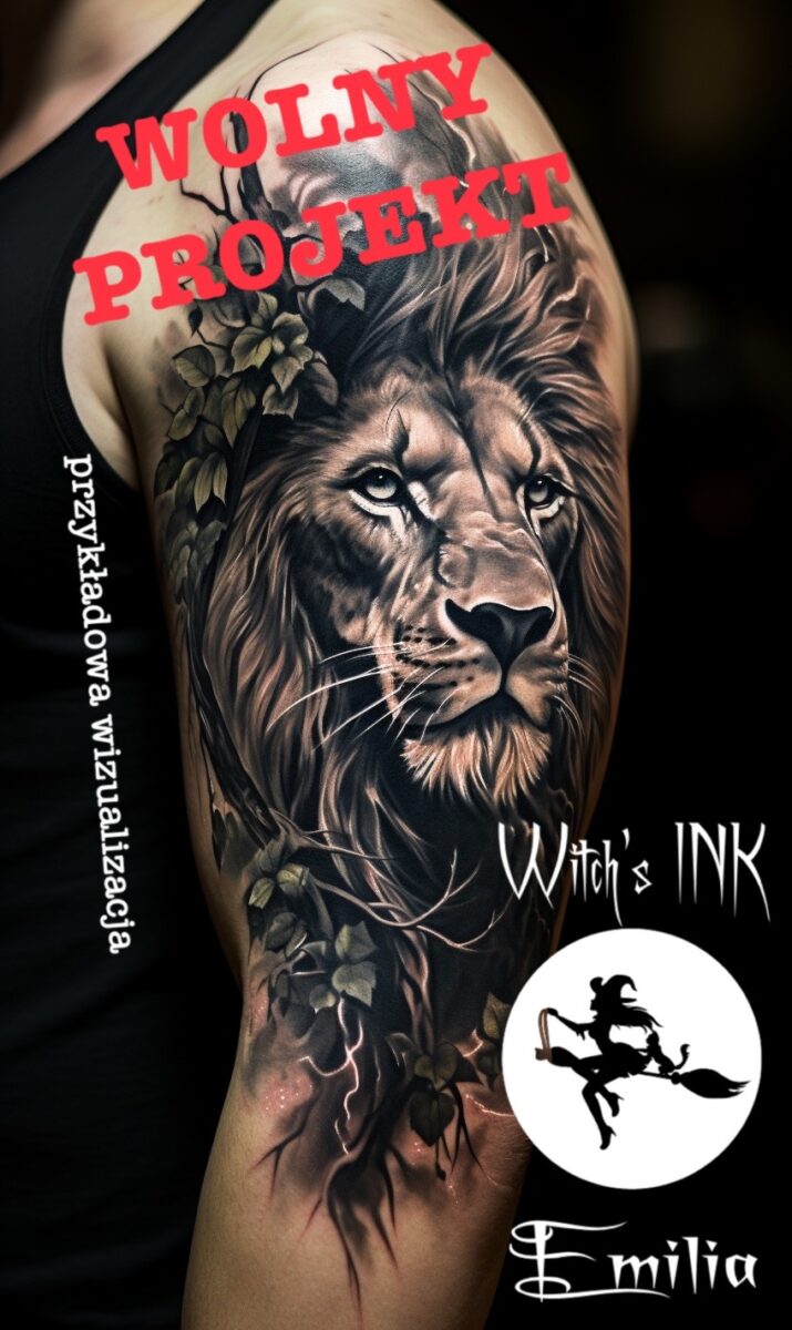 Projekt tatuażu lew(19)