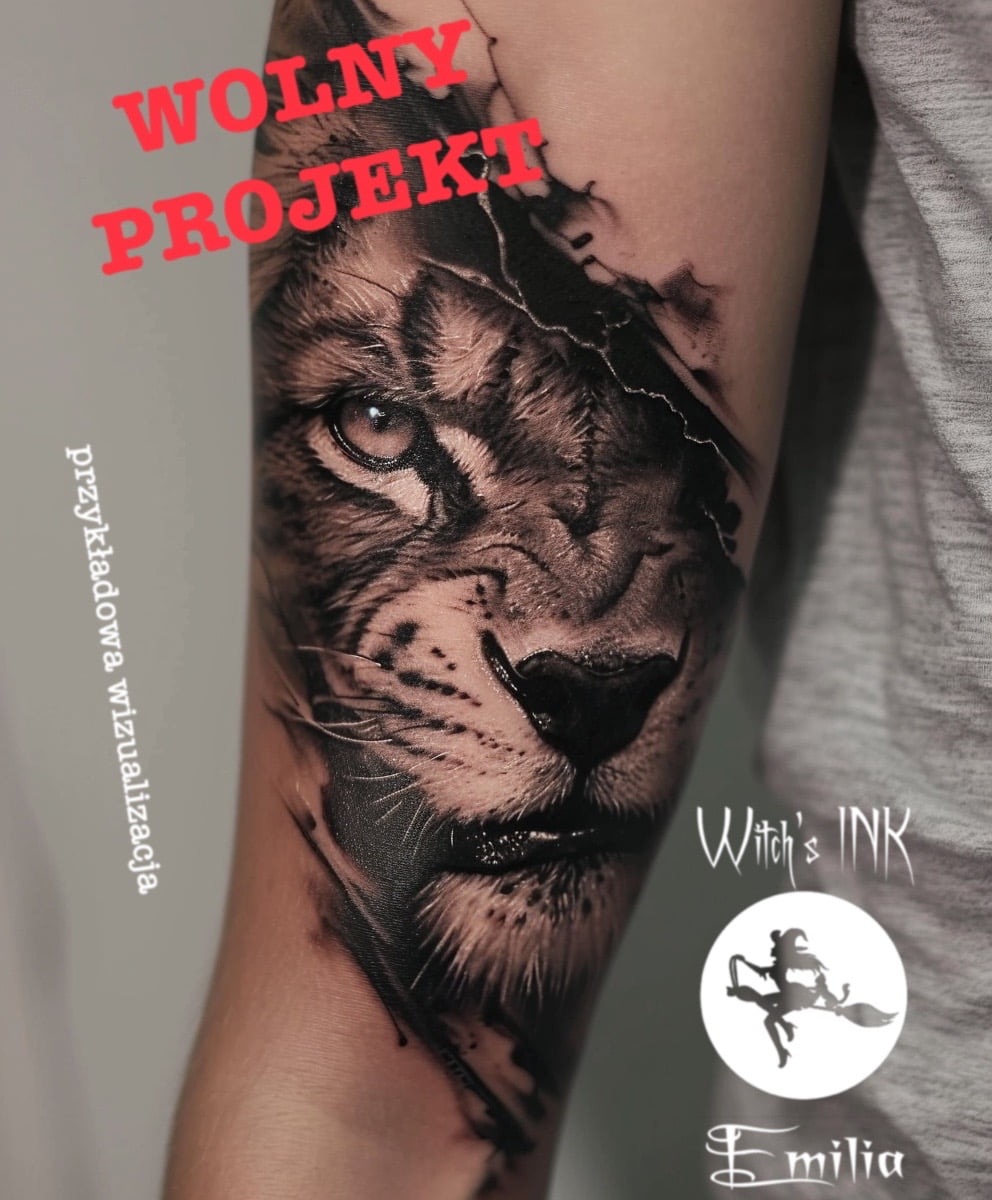 Projekt tatuażu lew(29)