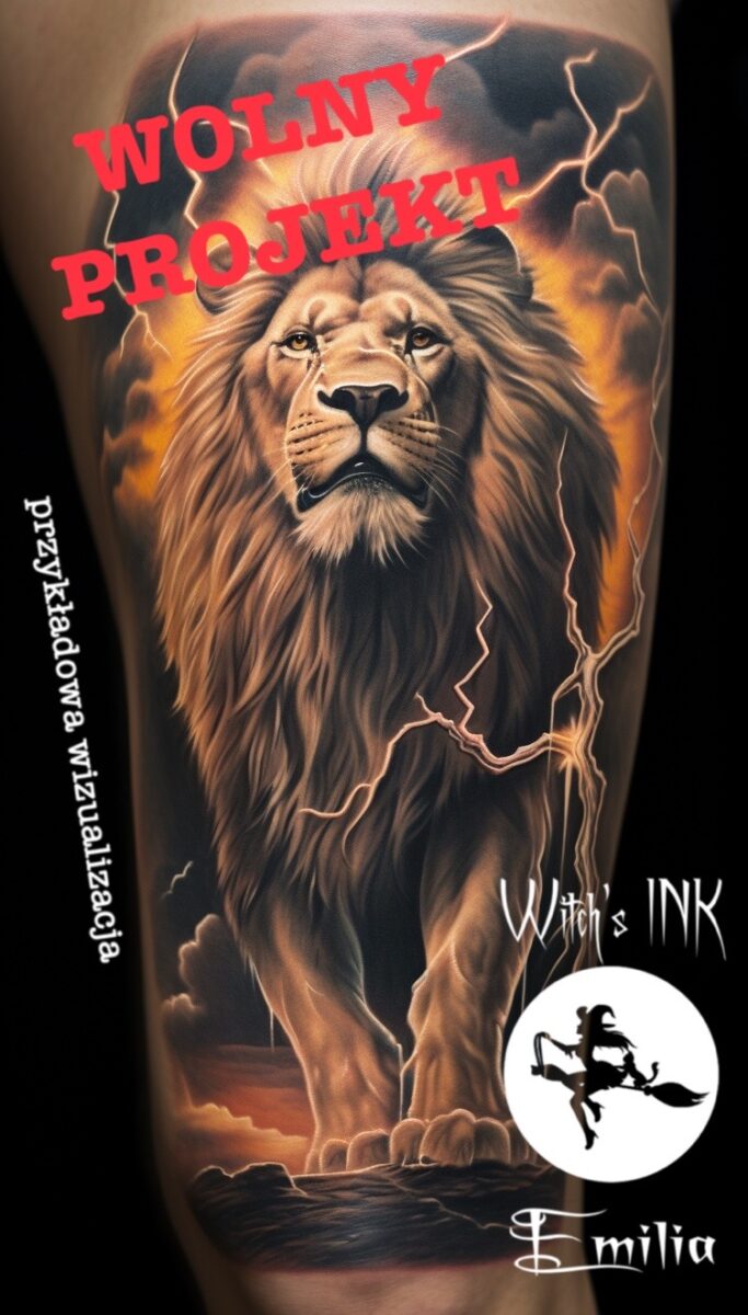 Projekt tatuażu lew(32)