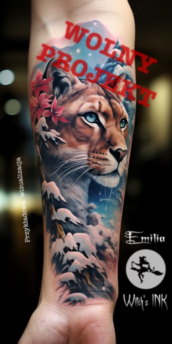 Projekt tatuażu puma 2