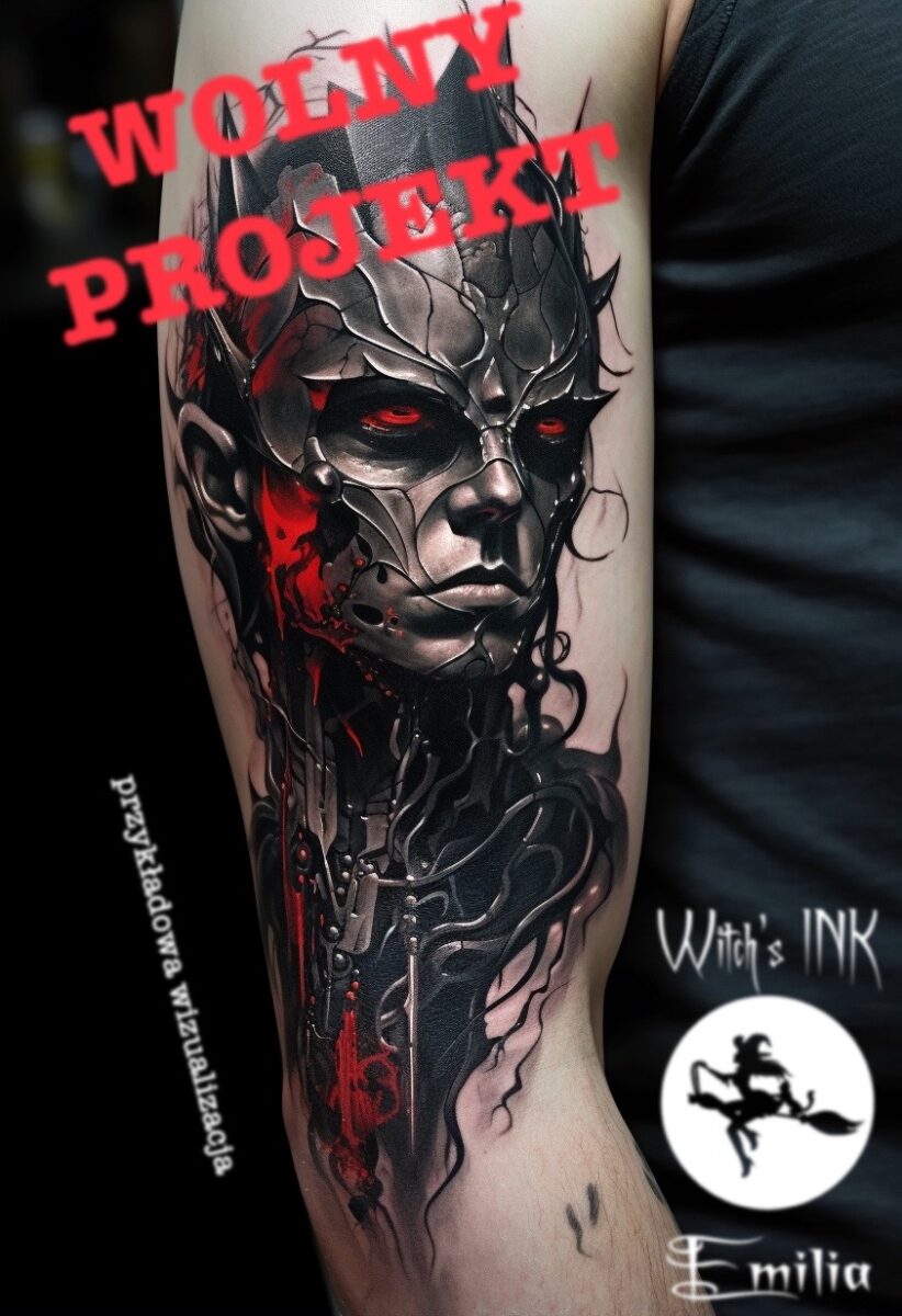 Projekt tatuażu surrealistyczny portret(1)