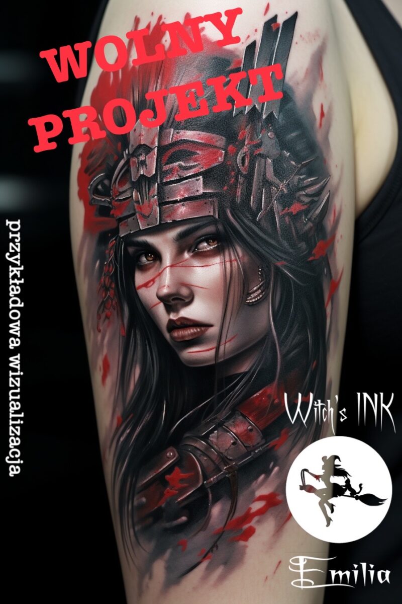 Projekt tatuażu wojowniczka