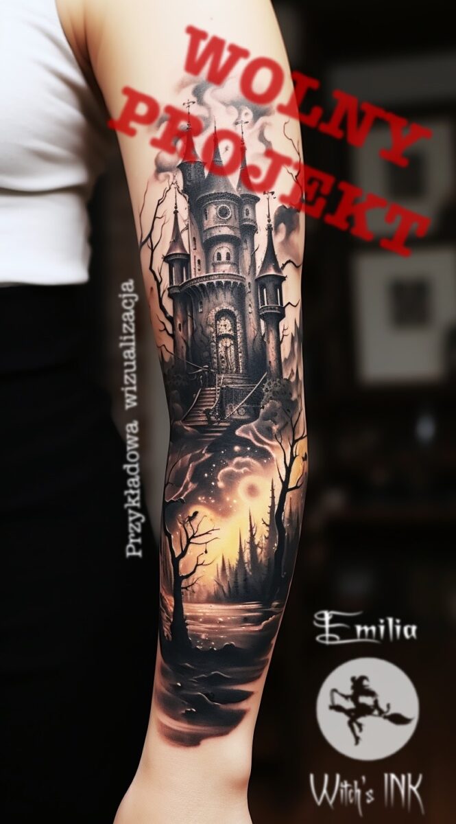 Projekt tatuażu zamek